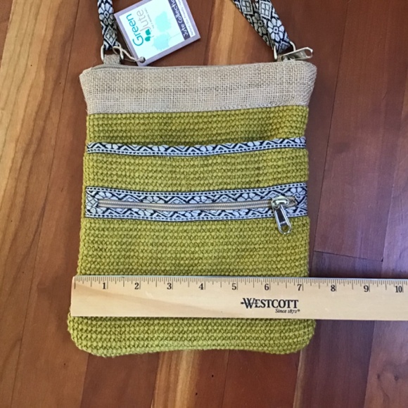 Jute Handbag Mustard Gold Yellow Hipster Sling Bag Handmade Natural Fiber New - Picture 11 of 11